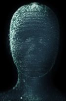 holographic profile picture of a generic human face